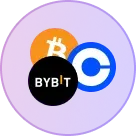 100+ exchanges icon cluster